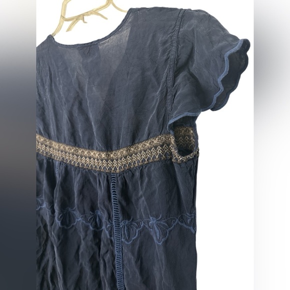 JOHNNY WAS Blue Edda Embroidered Dress XS - Picture 4 of 14